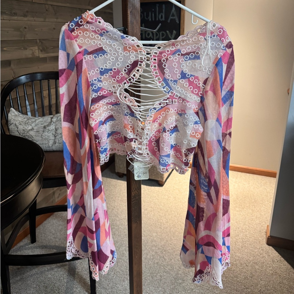 Free People Colorful Patterned Top
